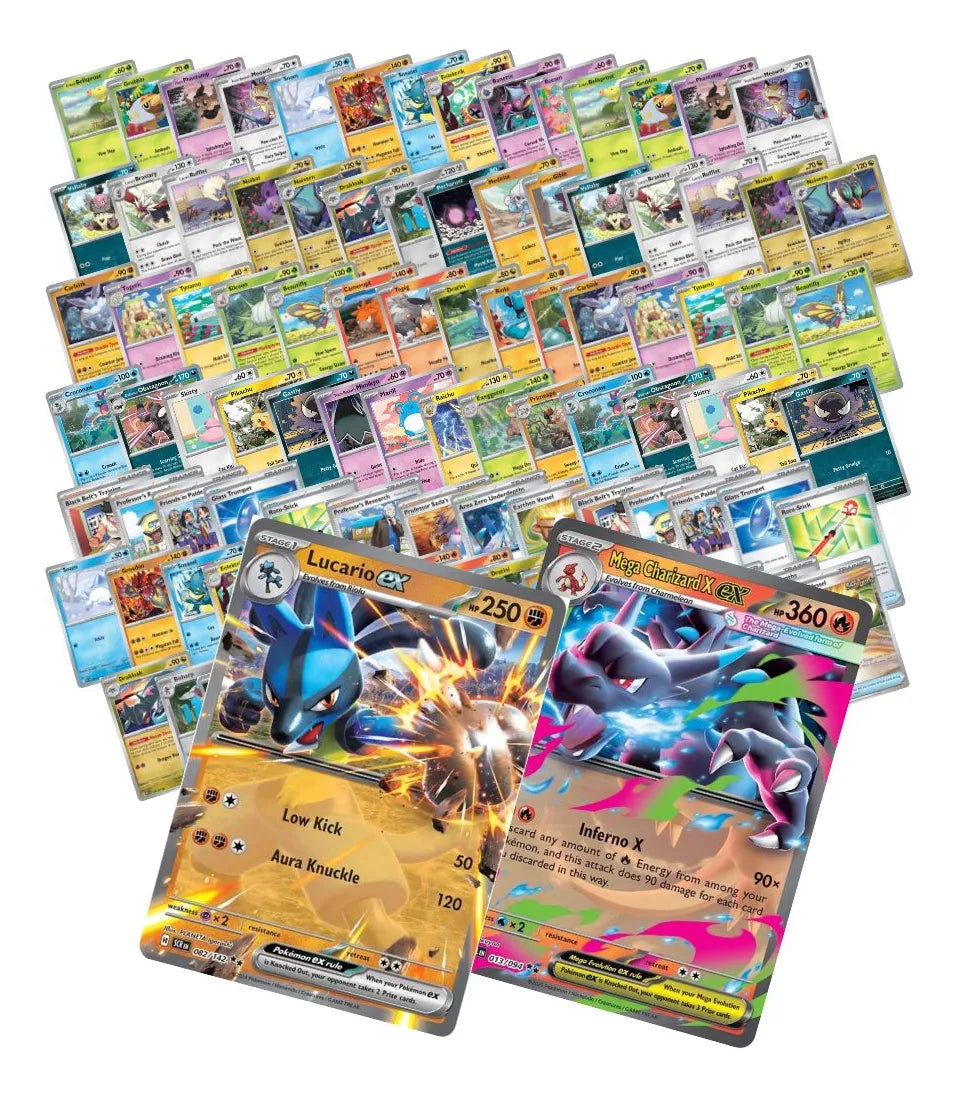 120 Cartas Pokémon Originales Sin Repetir + 2 Ex Garantizada