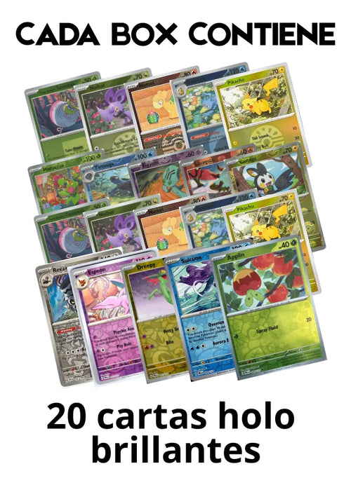 20 Cartas Pokémon Holo Garantizadas Sin Repetir